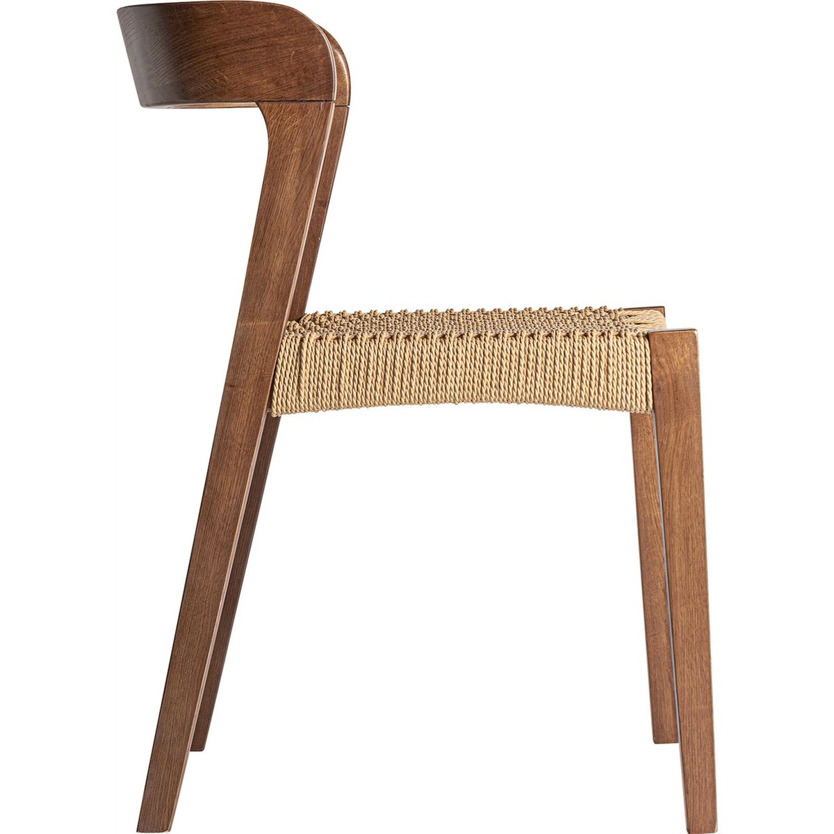 Lot de 2 chaises coloniales en chêne bois brun et fibre naturelle, RECOLLECTION
