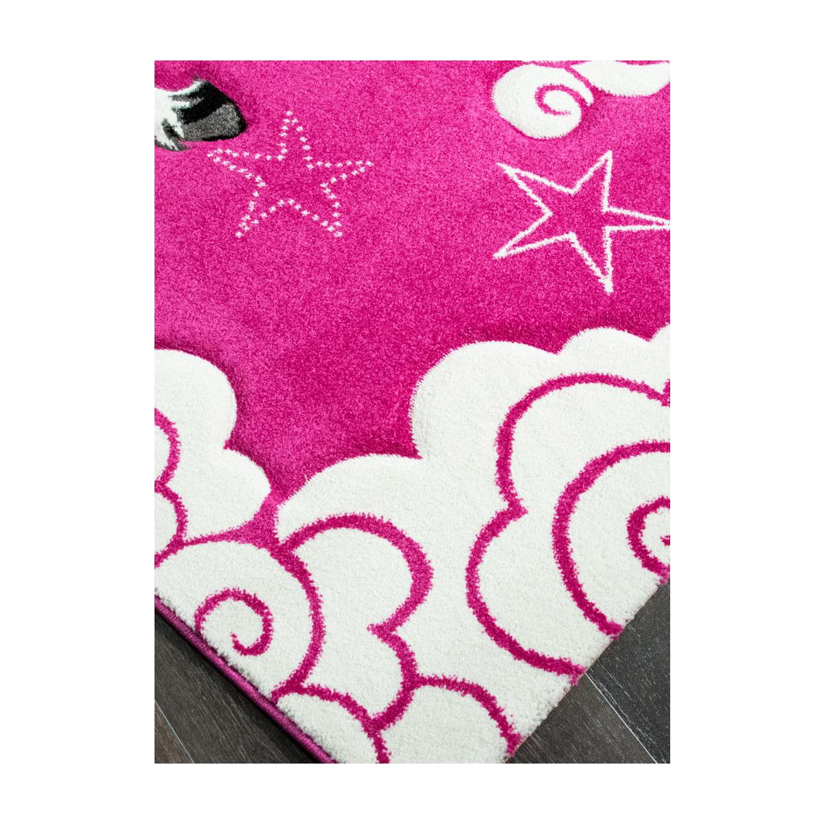 Tapis enfant tissé LYN8 LICORNE A fuchsia, UN AMOUR DE TAPIS