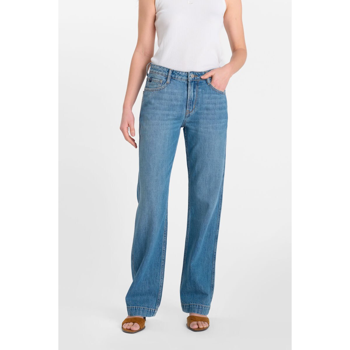 Jeans droite , longueur 34 blue, LE TEMPS DES CERISES