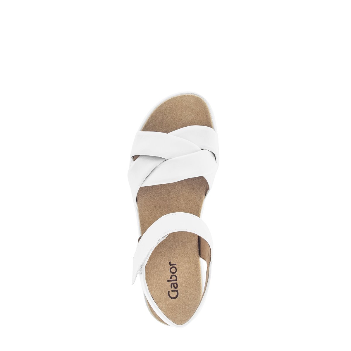 Sandales en cuir à talon compensé blanc, GABOR