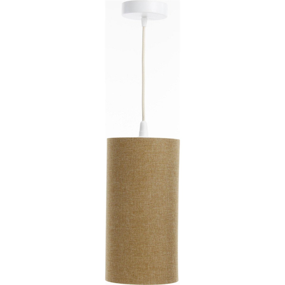 Suspension en lin rond Boho Elegant lin naturel et rotin clair, BPS KONCEPT