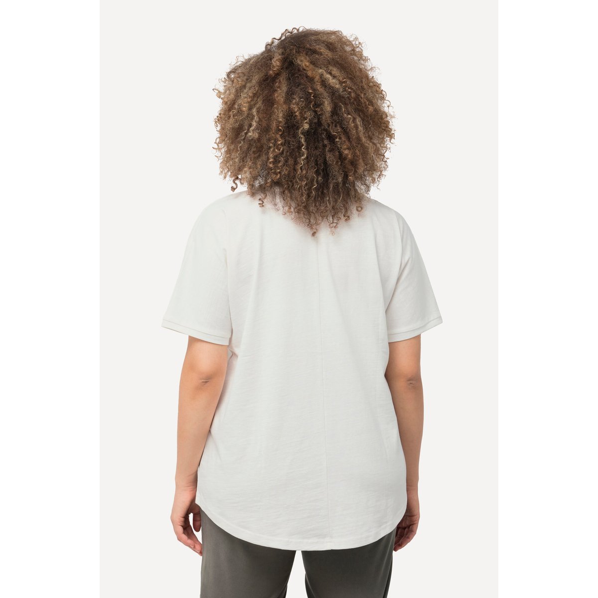 T-shirt à rayures oversized à col rond et blanc cassé, ULLA POPKEN