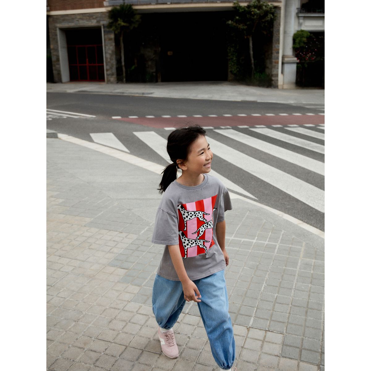 T-shirt oversize à motif kendra dandy dalmatien gris, NEXT