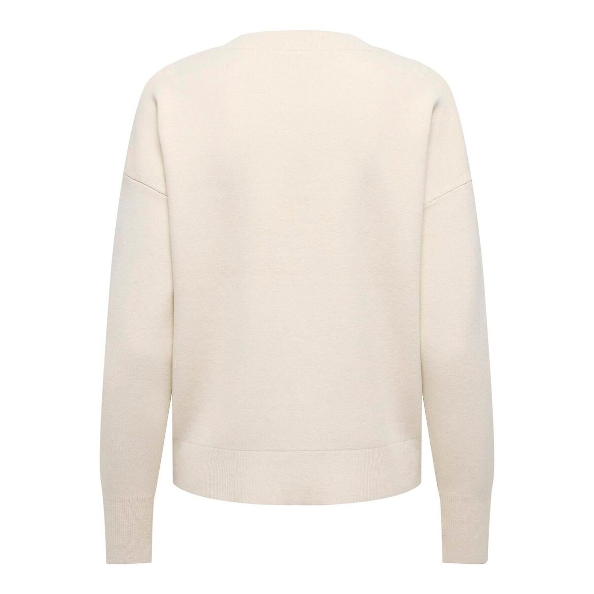 Pull col rond amour ecru, ONLY