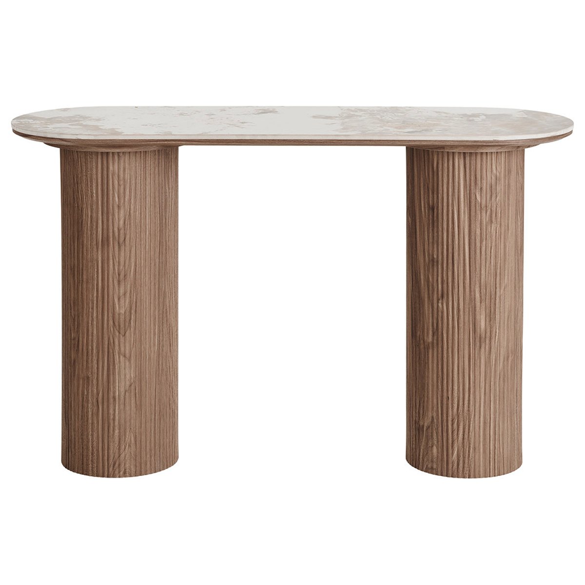 Console plateau effet marbre, LYSA bois / blanc, LISA DESIGN