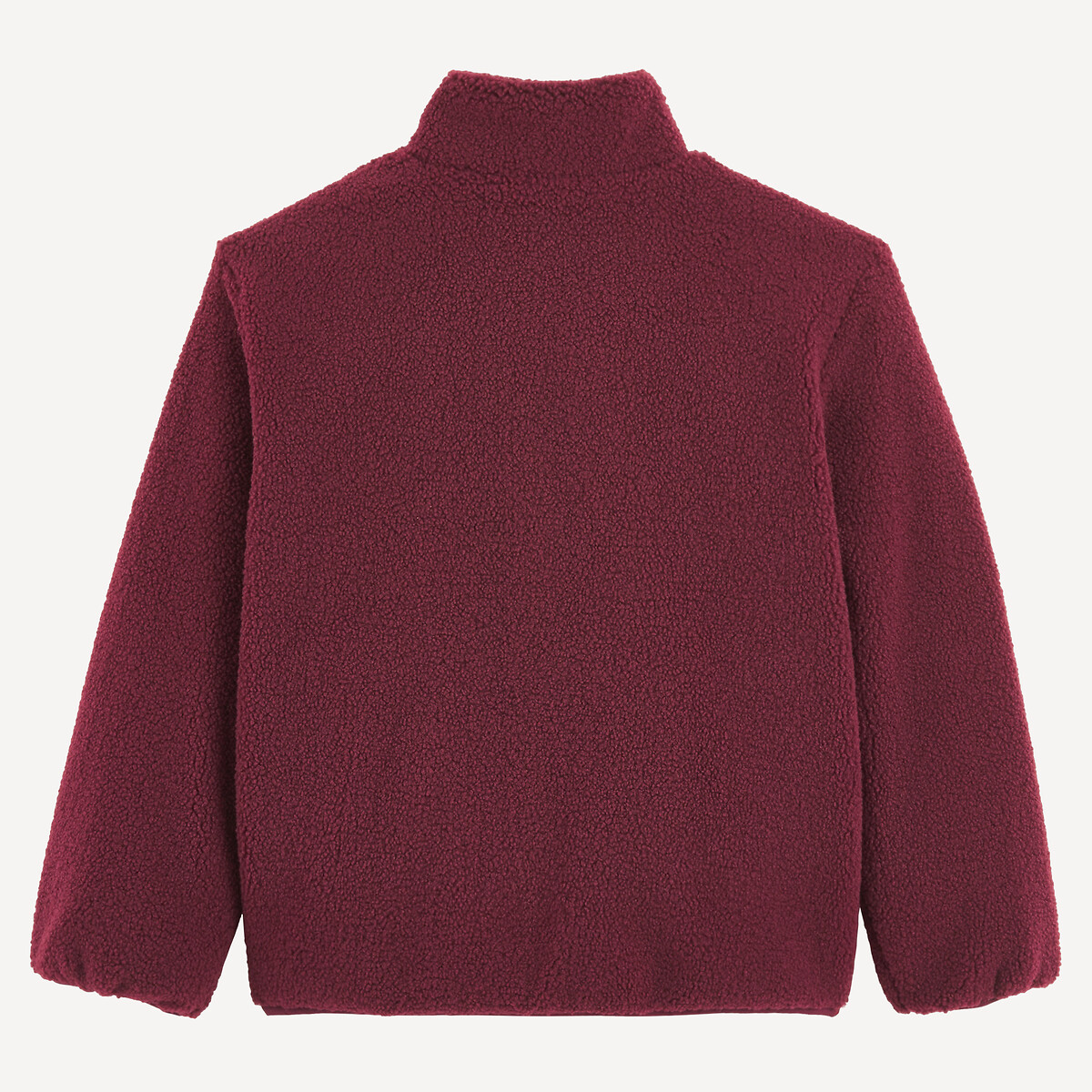 Chaleco de cuello alto con cremallera de tejido sherpa burdeos, LA REDOUTE COLLECTIONS
