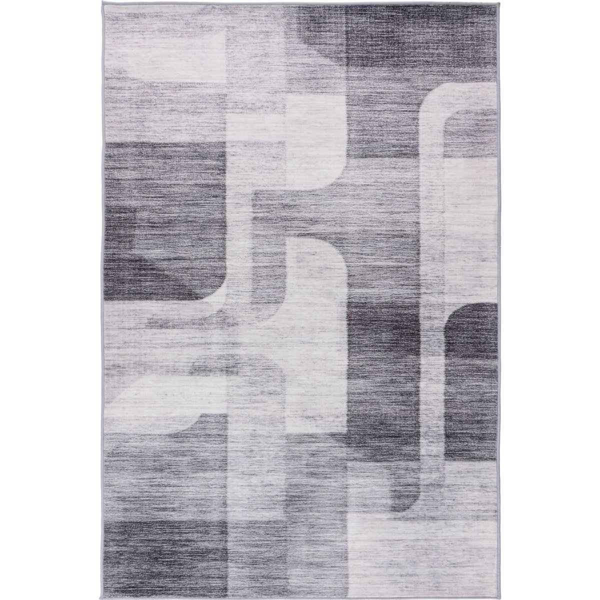 Tapis à poils courts géométrique contemporain gris clair et gris anthracite, ARTE ESPINA