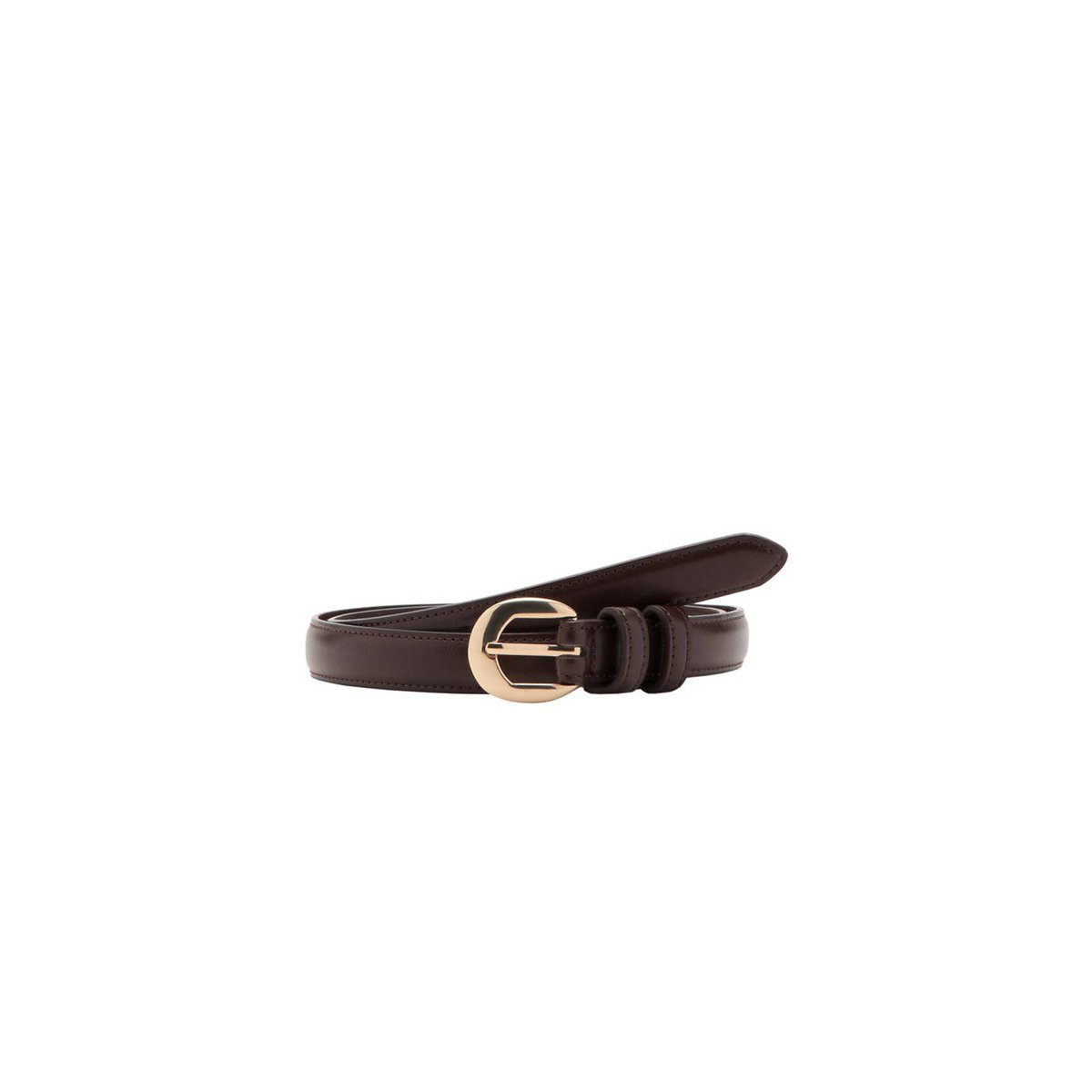 Ceinture fine à boucle chocolat, MANGO