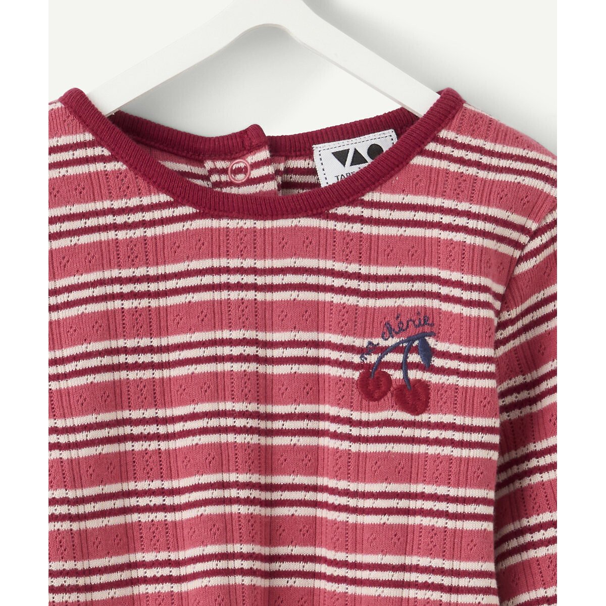 T-shirt maniche lunghe a righe rosso, TAPE A L'OEIL