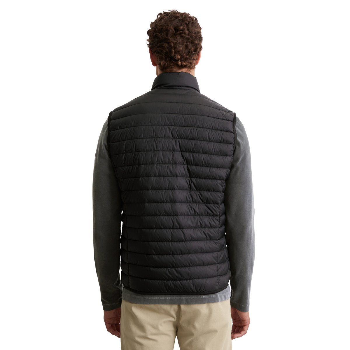 Gilet matelassé regular en matériau recyclé noir, MARC O'POLO