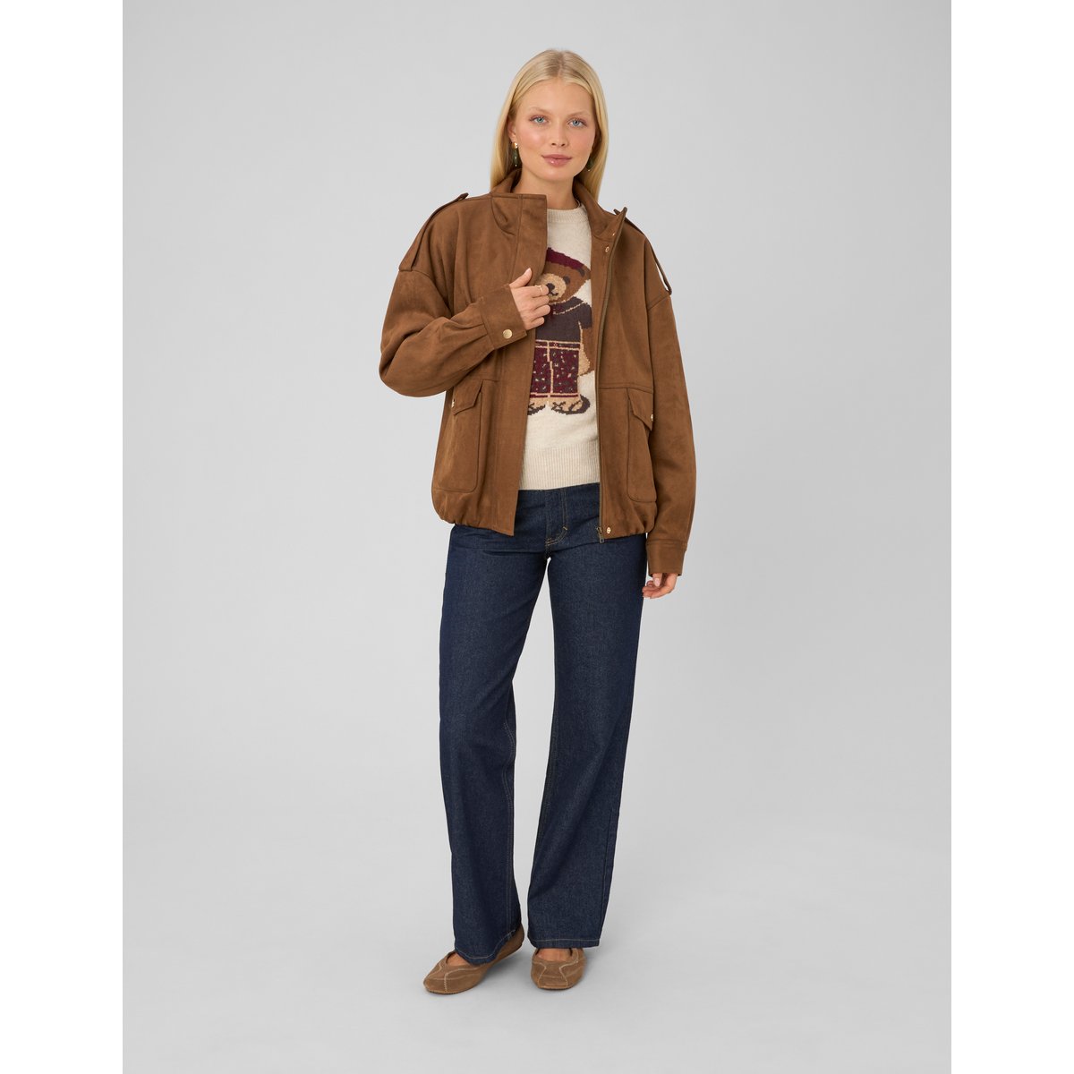 Pull jacquard brown, BZB
