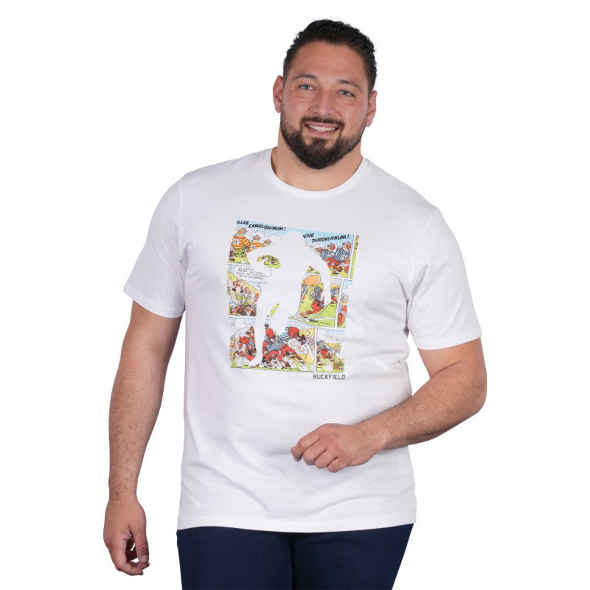 T-shirt en coton biologique blanc uni pourvu d'une coupe droite blanc, RUCKFIELD