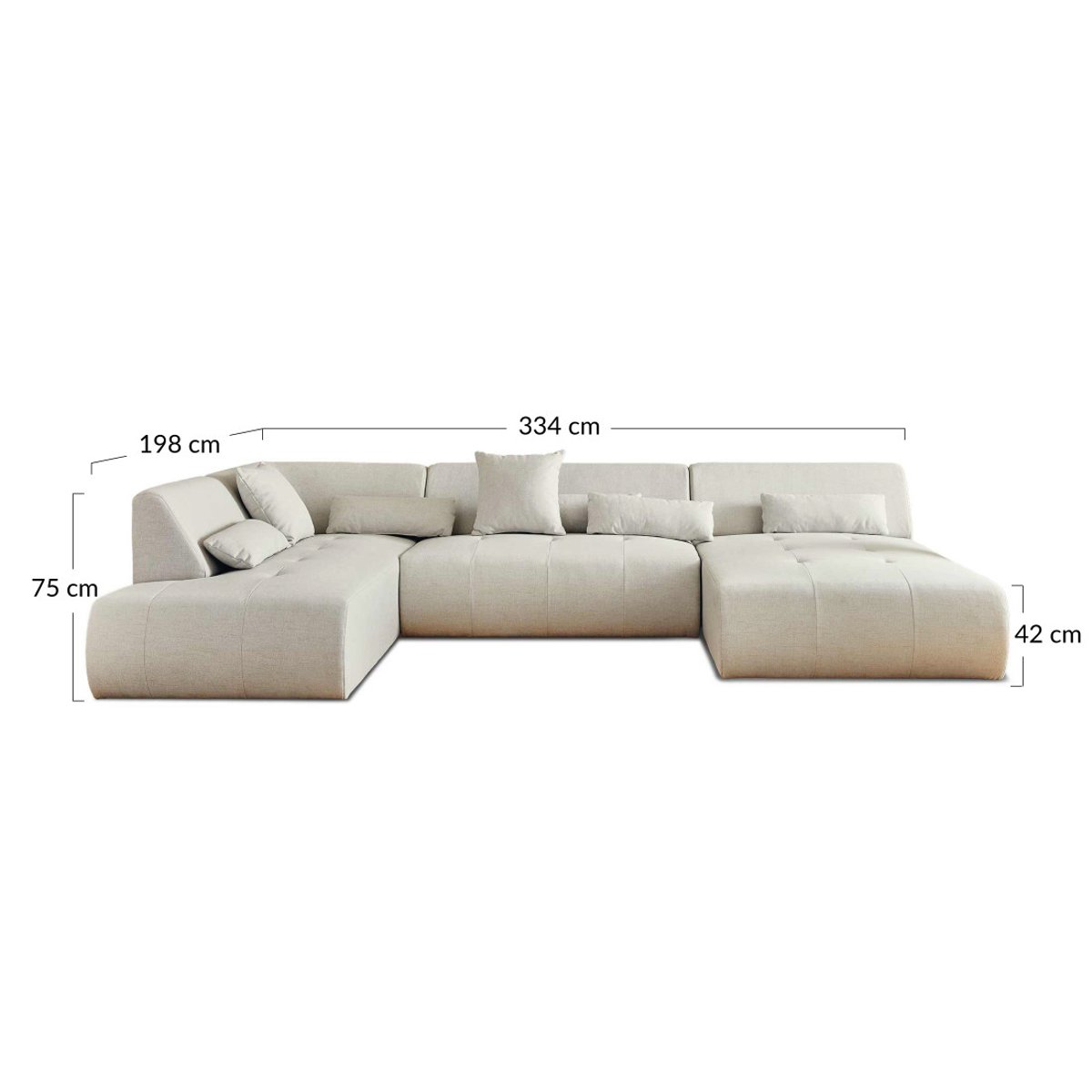 Canapé Panoramique  7 places - ONYX gris foncé, BEST MOBILIER