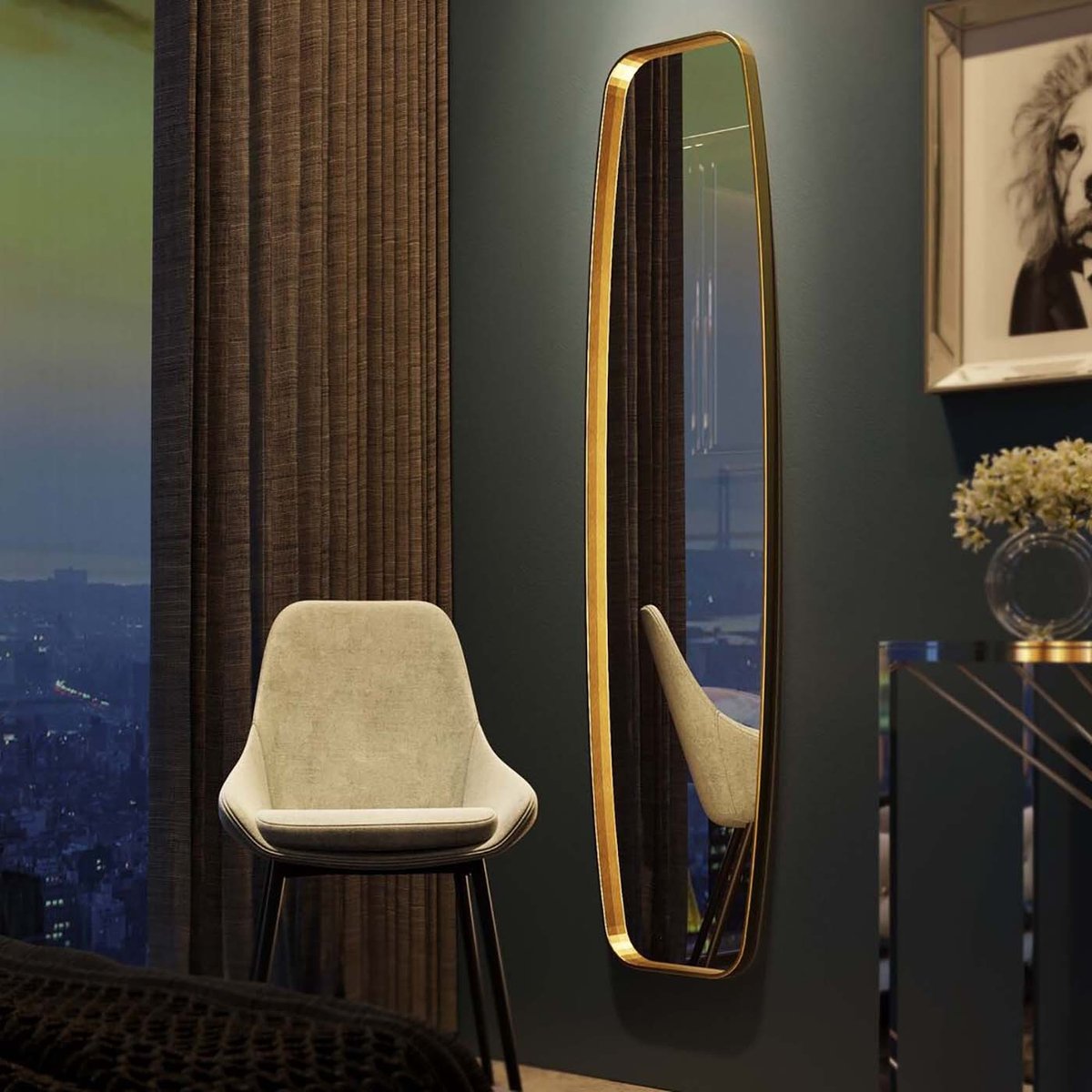 Miroir en acier, OPERA or, KARE DESIGN