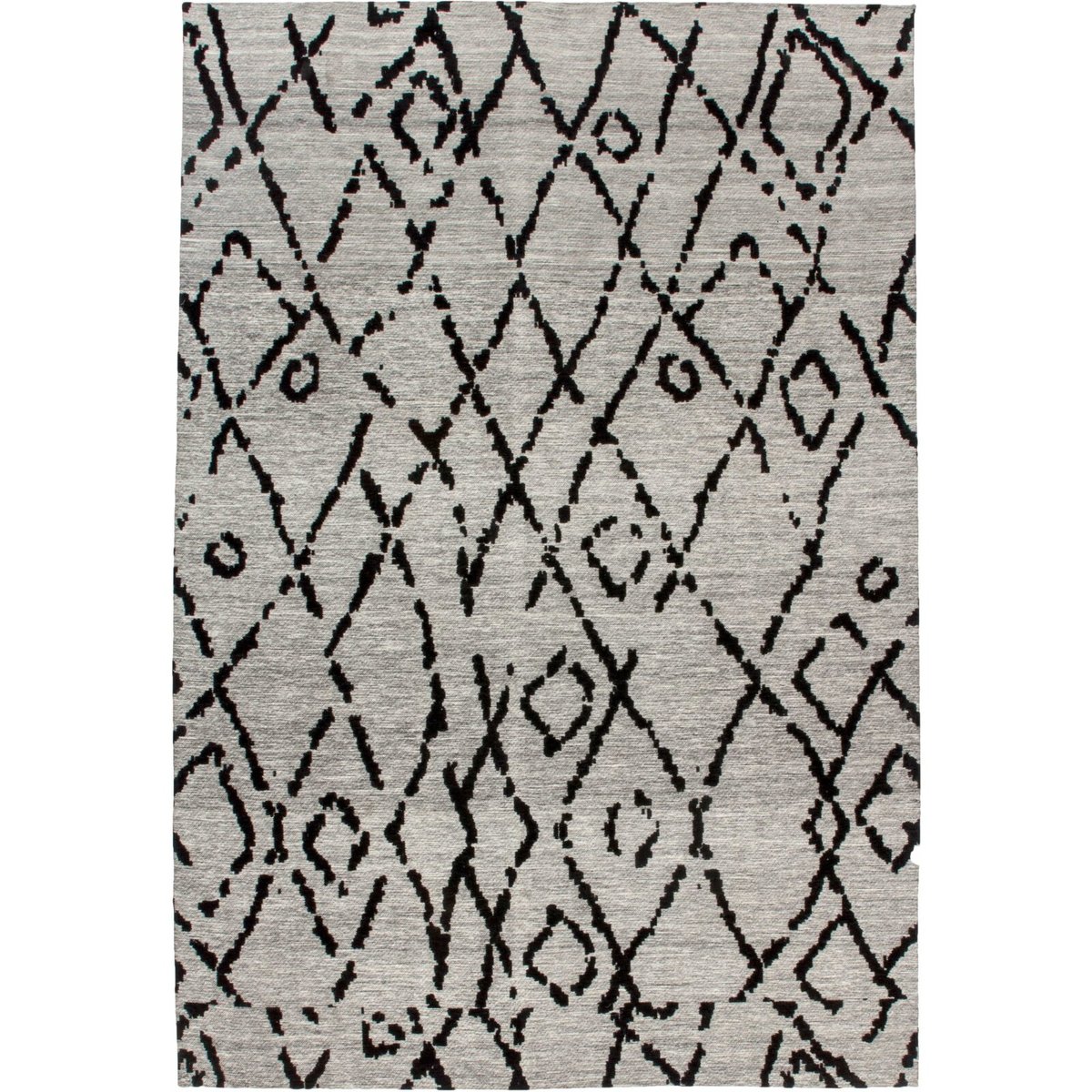 Tapis en coton fait main, RIVIÈRE gris, noir, ARTE ESPINA