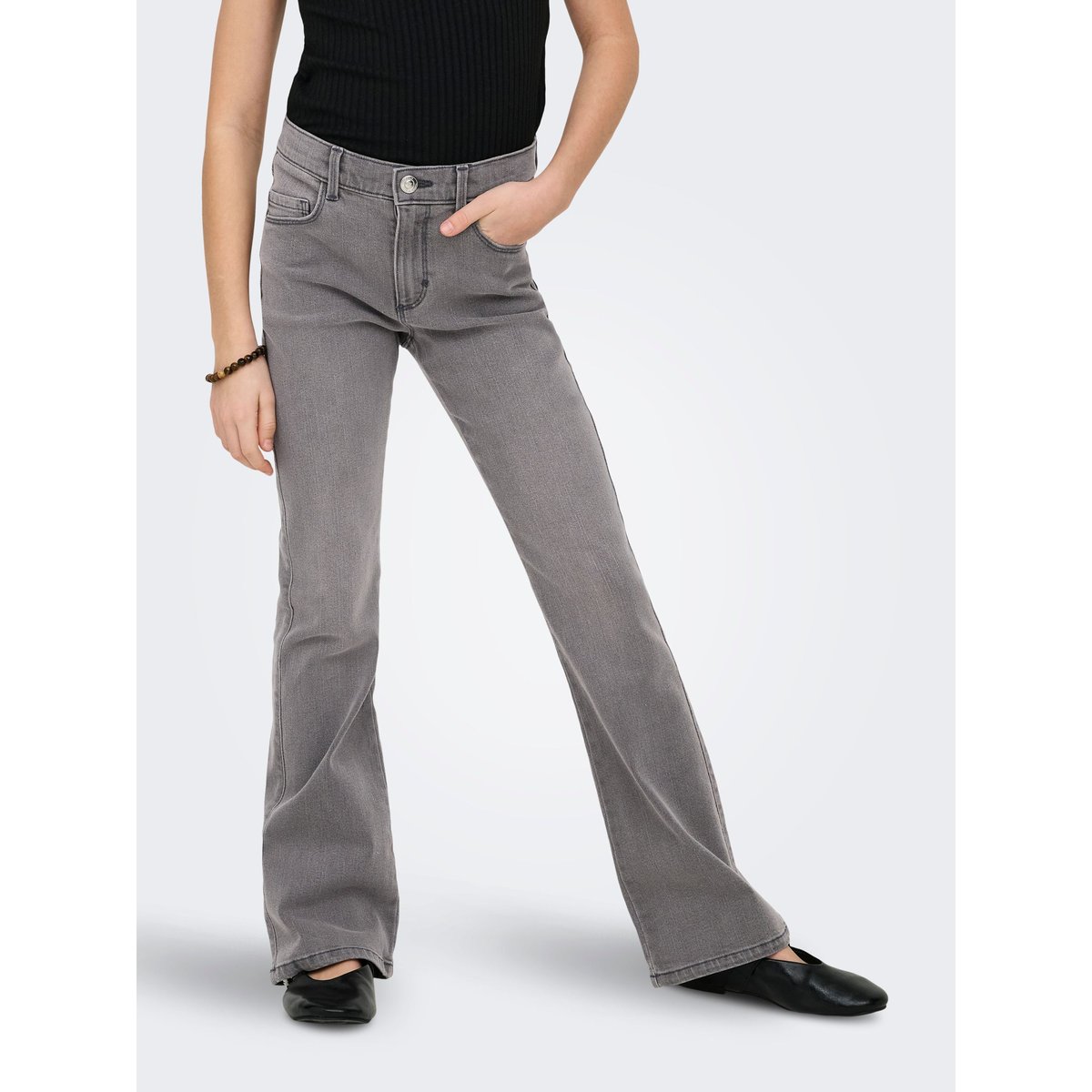 Jean Flared grise - light grey denim 1, KIDS ONLY