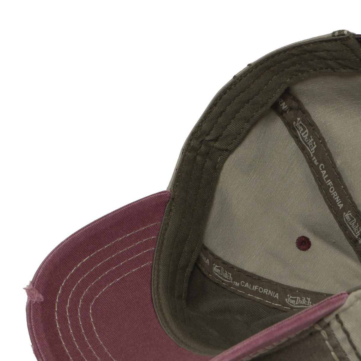 Casquette baseball RETRO gris foncé/gris clair/bordeaux/noir, VON DUTCH