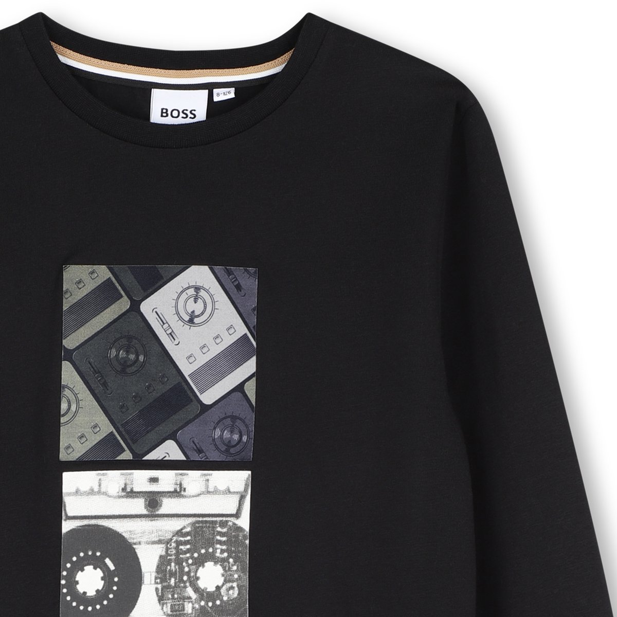 Tee-shirt manches longues black, BOSS KIDSWEAR