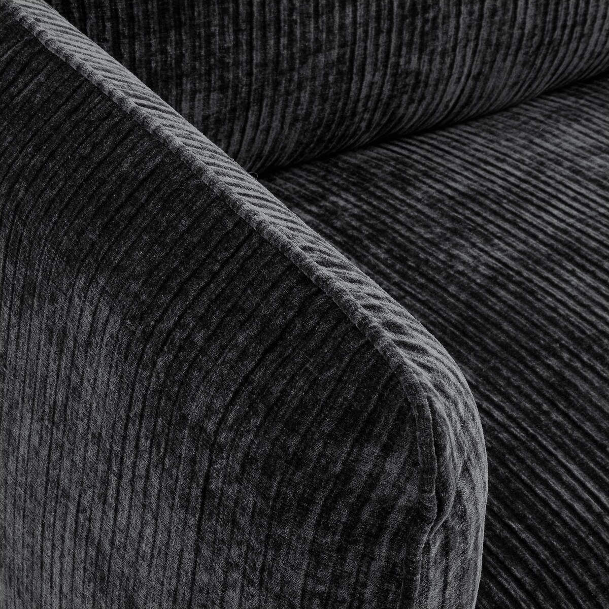 Fauteuil velours côtelé, Néo Chiquito anthracite, AM.PM