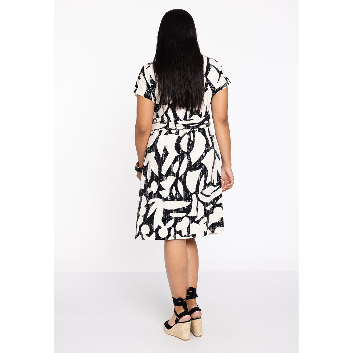 Robe imprimé / imprimée floral écru, YOEK