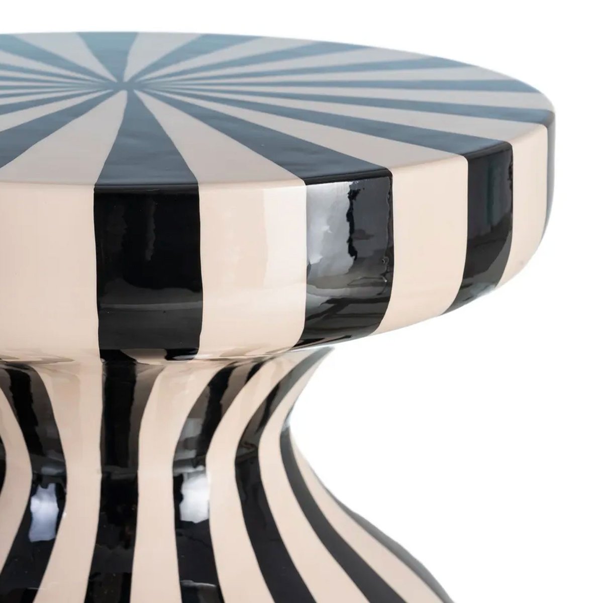 Table d'appoint résine noire et blanche 38x38x47cm noir, WADIGA