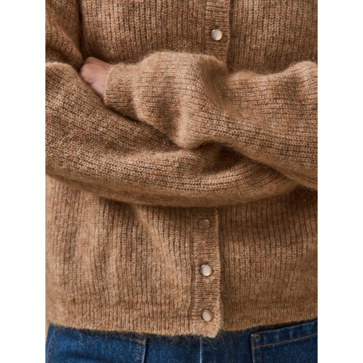Gilet avec laine et mohair camel, CYRILLUS