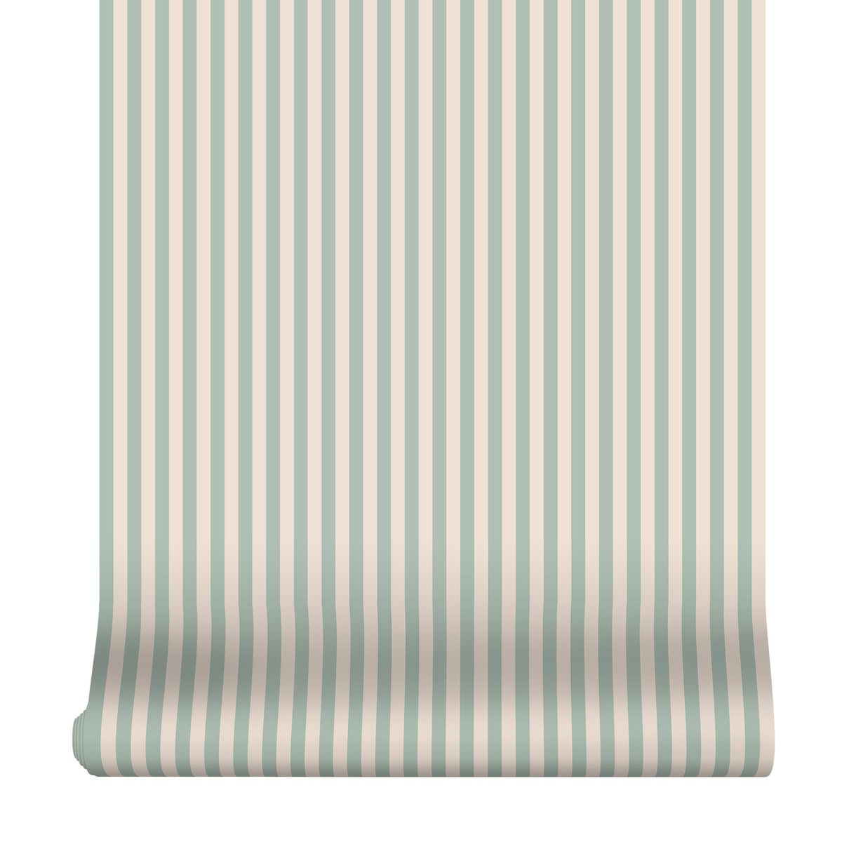 Papier peint petites rayures vintage vert doux, blanc cassé, SUPERFRESCO EASY