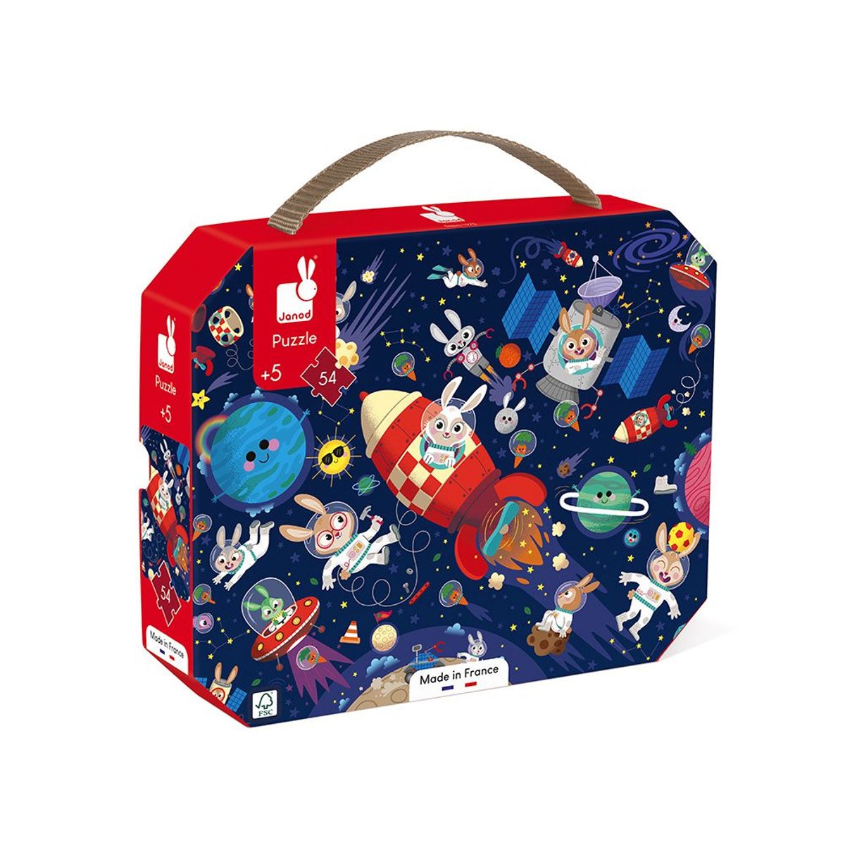 Puzzle Enfant Fusée 54 Pièces Dès 5ans rouge, JANOD