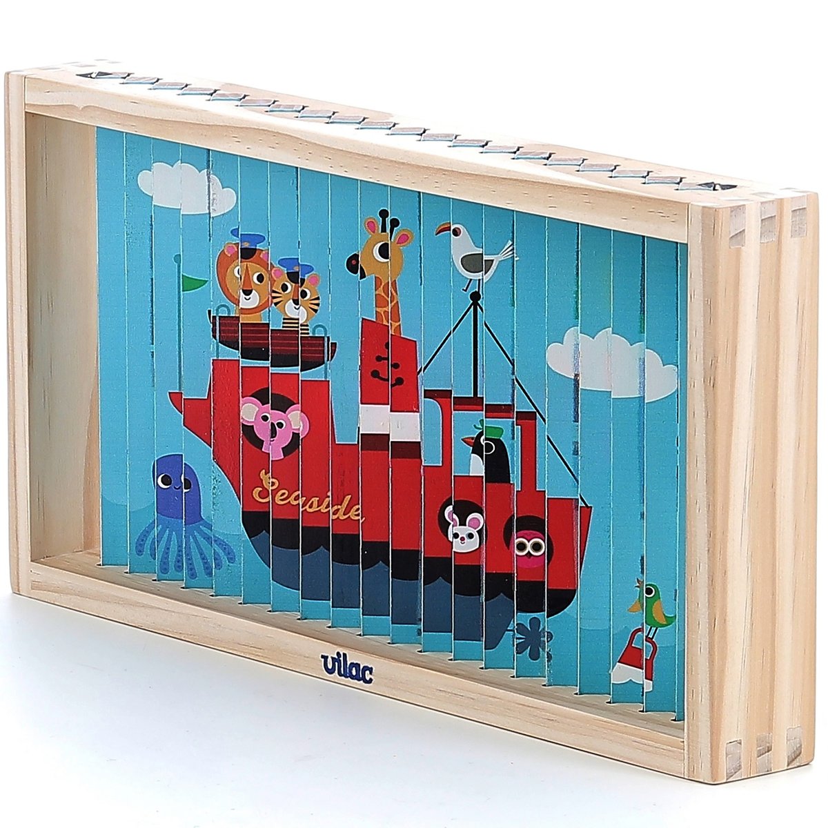 Puzzle 4D Les transports bleu, VILAC
