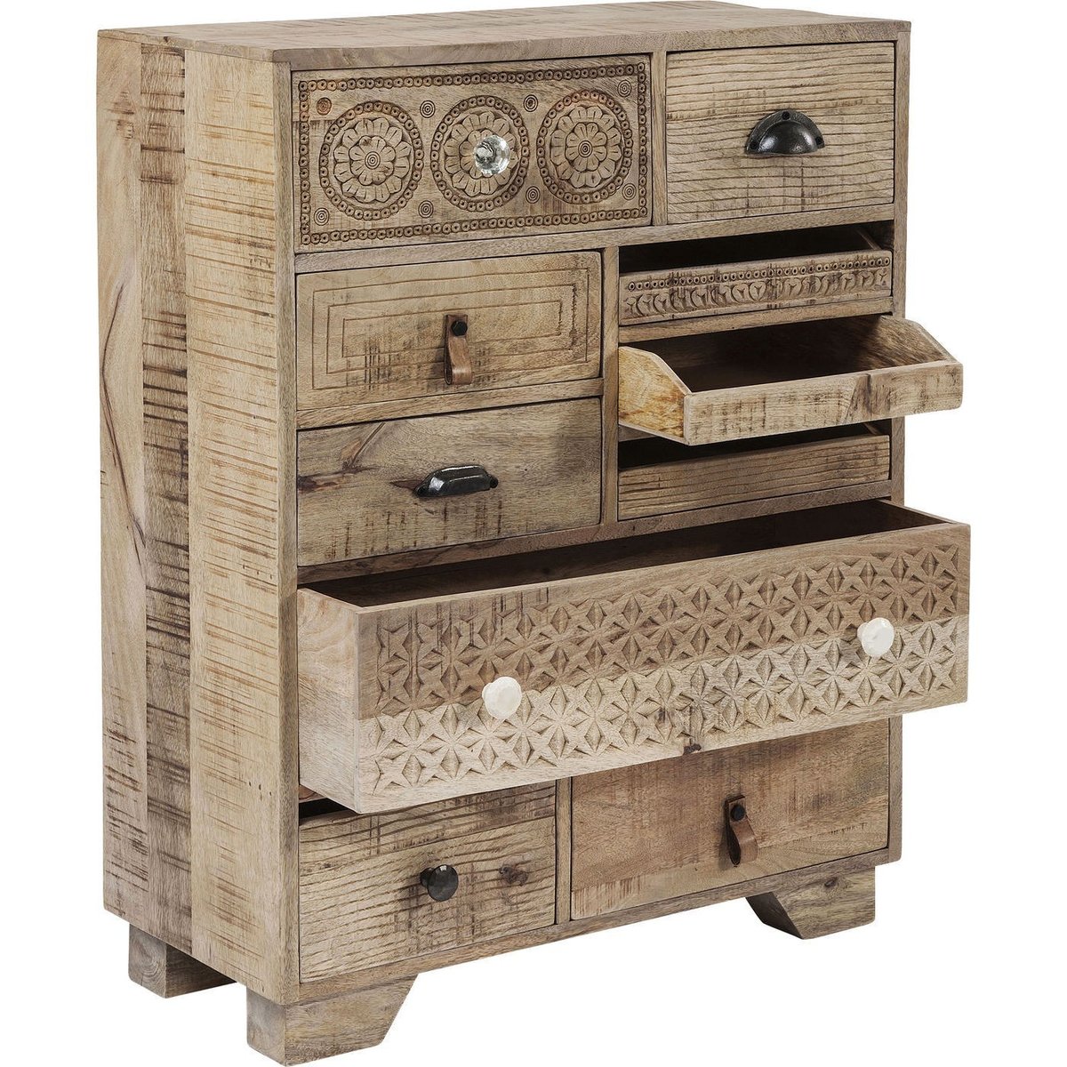 Commode 10 tiroirs en manguier, PURO bois clair, KARE DESIGN