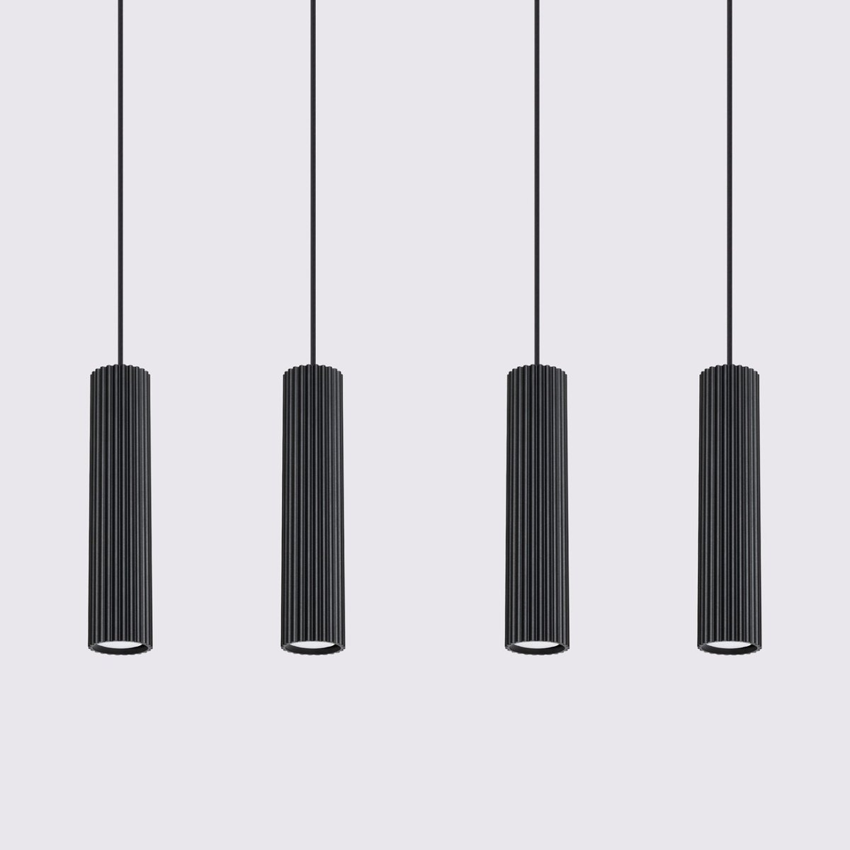 Suspension Aluminium Noir GU10 4 Karbon noir, EDEN