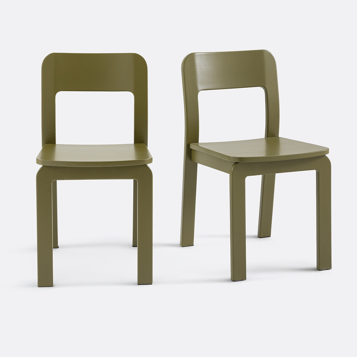 Lot de 2 chaises en bouleau massif teinté, Talet kaki, LA REDOUTE INTERIEURS