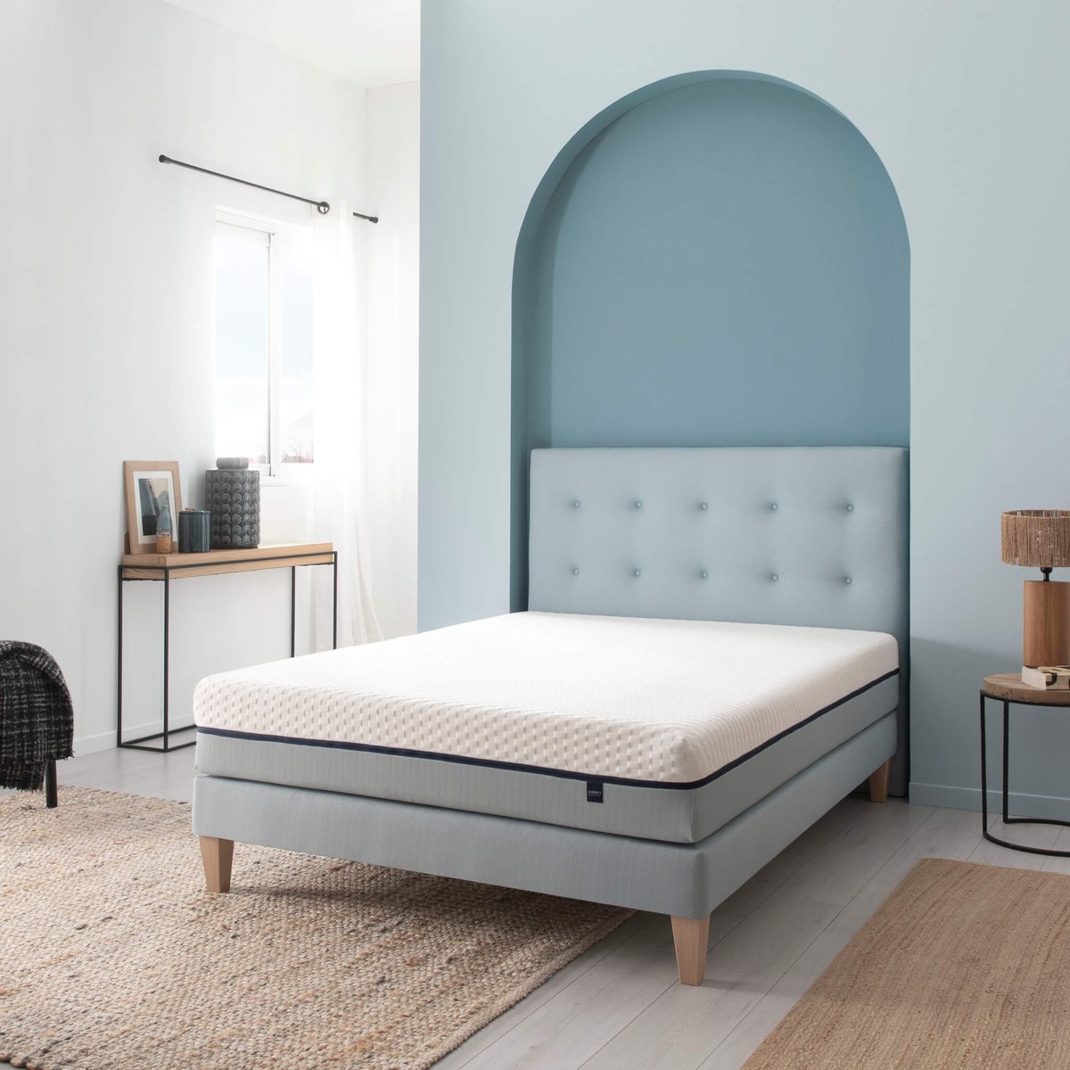 Tête de lit déco capitonnée Aube aube, SOMEO