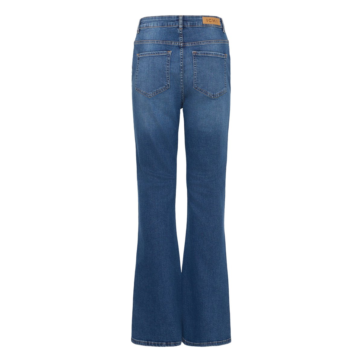 Jeans cinq poches, coupe droite évasée en bas bleu medium blue, ICHI