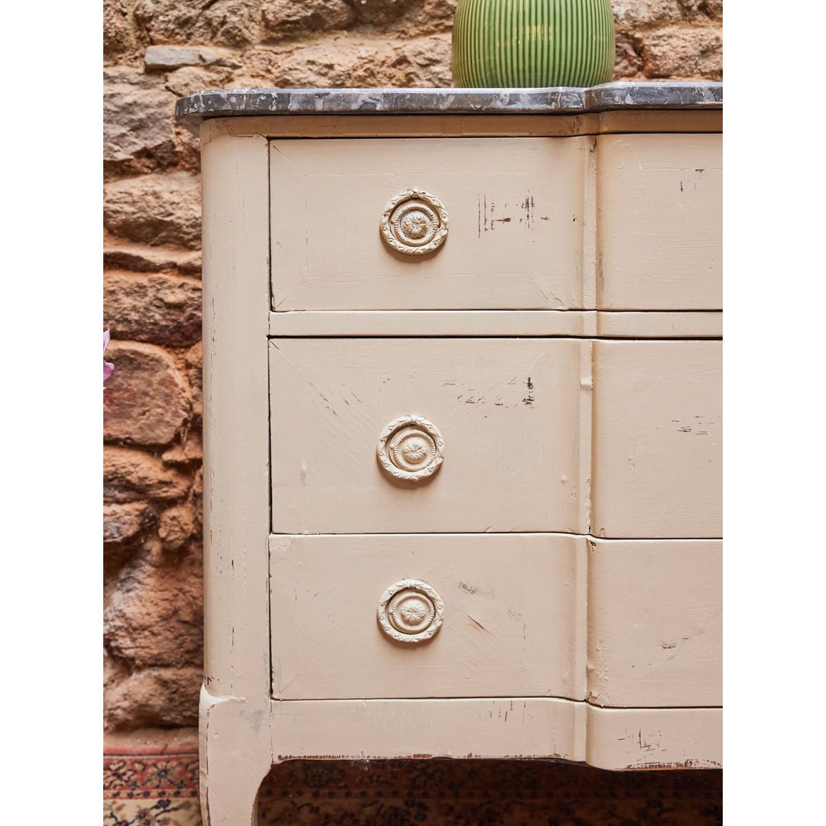 Commode en marbre Garance N°672 - Bon état noir, DEBONGOUT