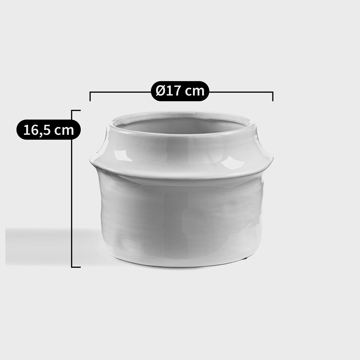 Cache-pot en céramique Ø17 cm, Filipio blanc, LA REDOUTE INTERIEURS