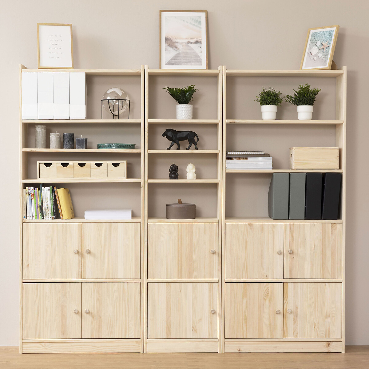 2 Doors for GALA shelf - 80 cm light wood, EUROPE & NATURE