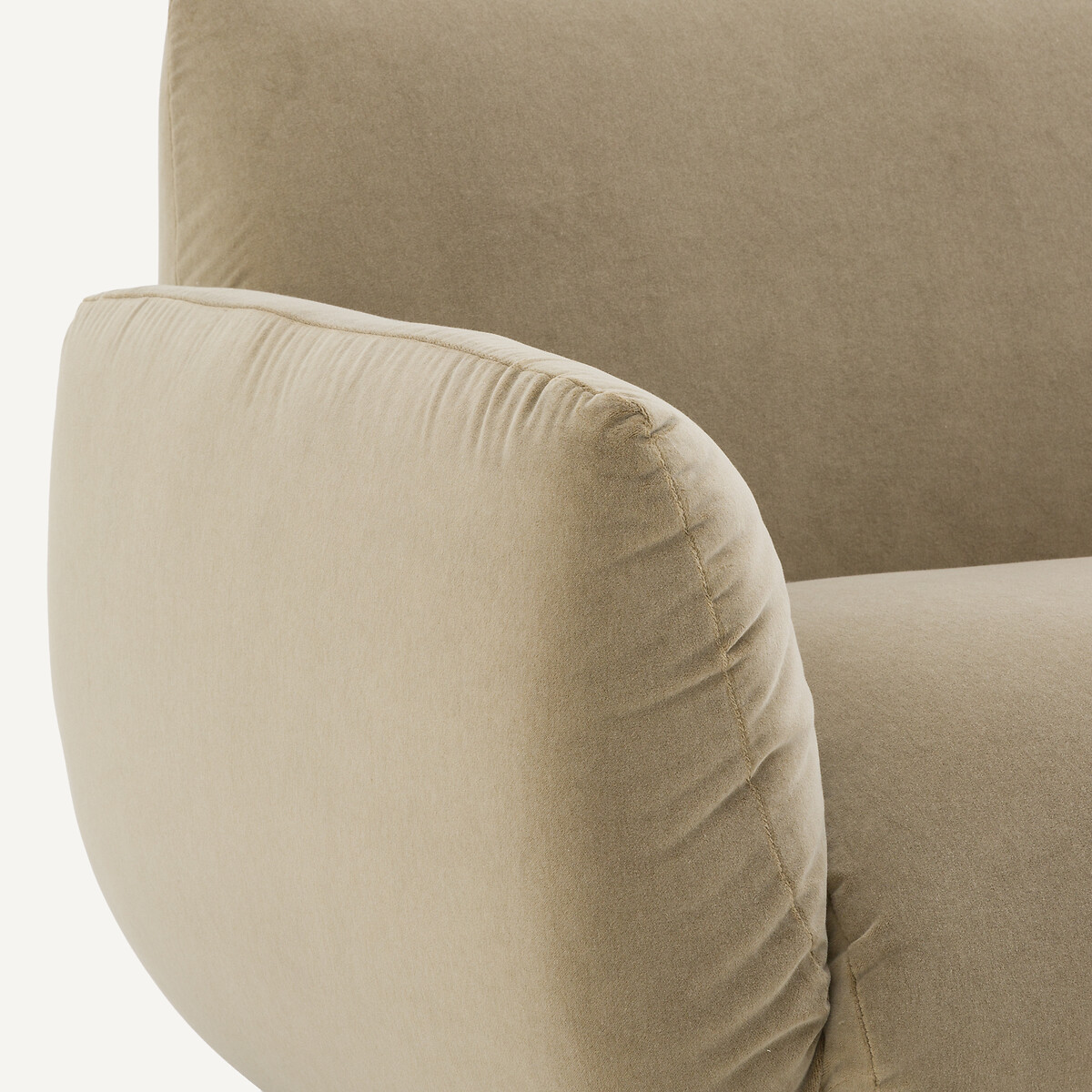 Fauteuil en velours stonewashed, SPOGANO gris shiitaké, AM.PM