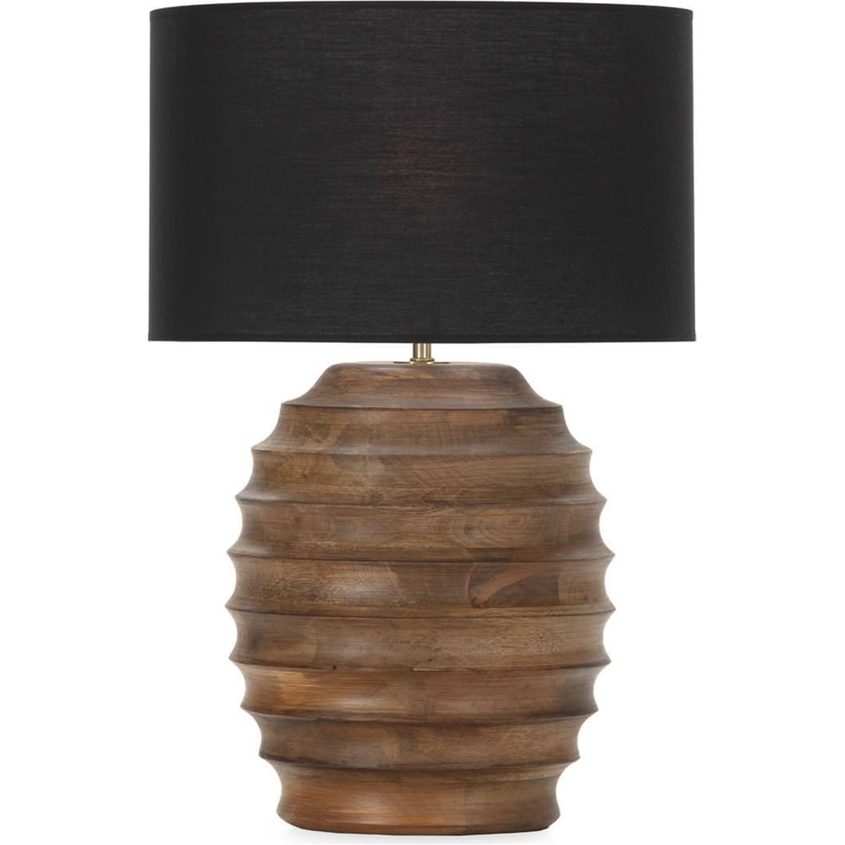 Lampe à poser en bois de manguier noyer, doré et noir, RECOLLECTION
