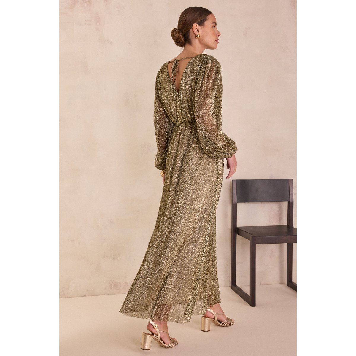 Robe longue cache cœur BRIGHT or, Maison 123