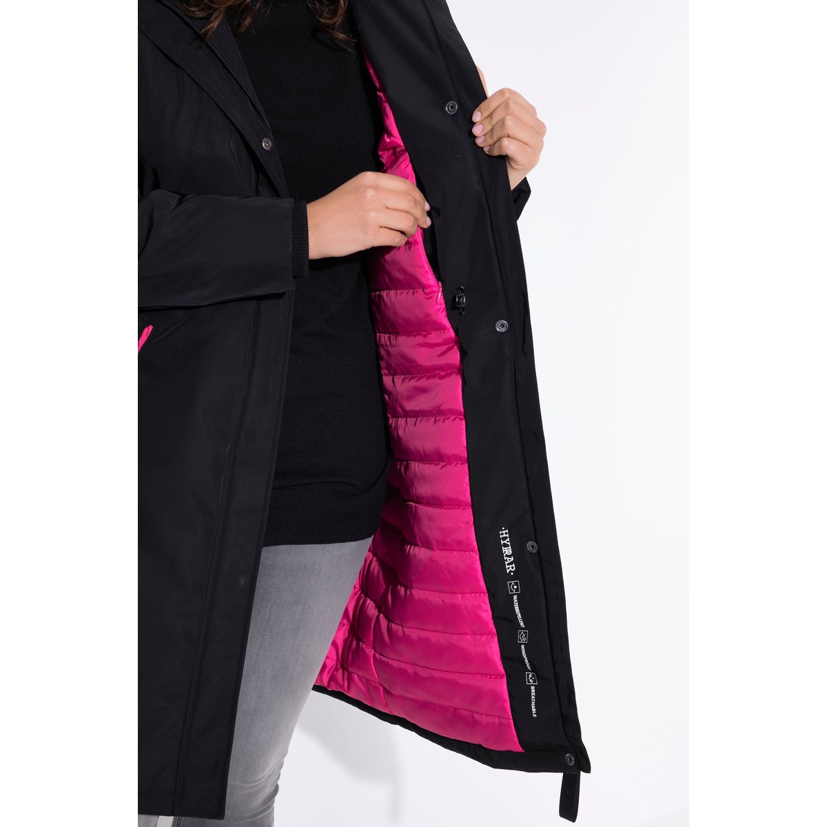 Manteau technique HYPRAR, imperméable noir, ULLA POPKEN