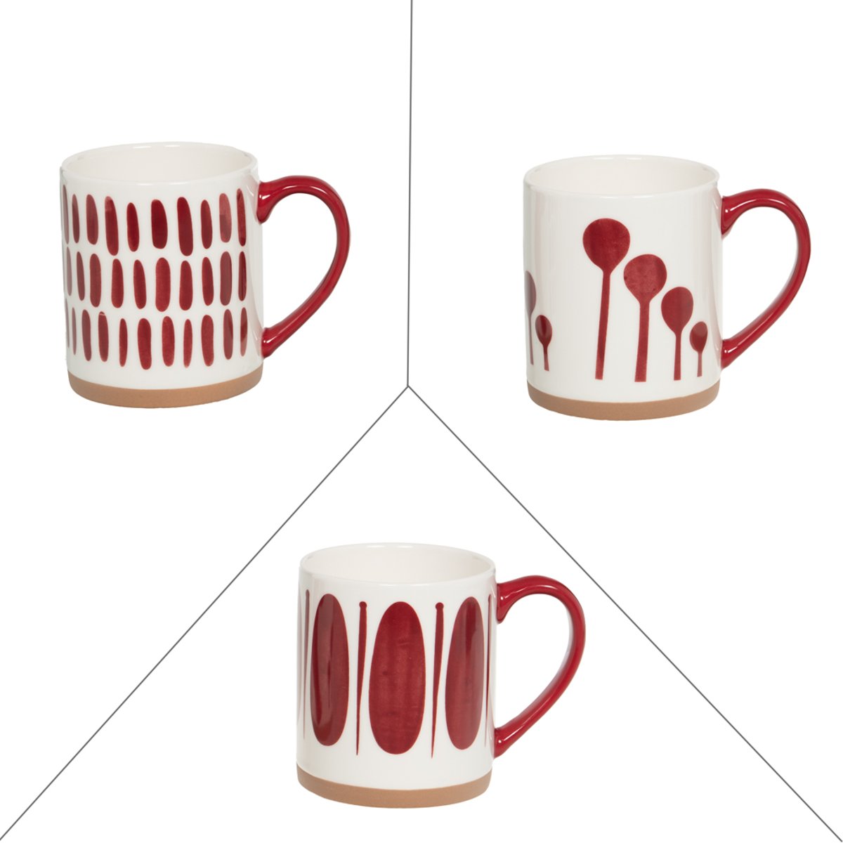 Mug Mikonos 35cl (lot de 3) - MIKONOS rouge, TABLE PASSION