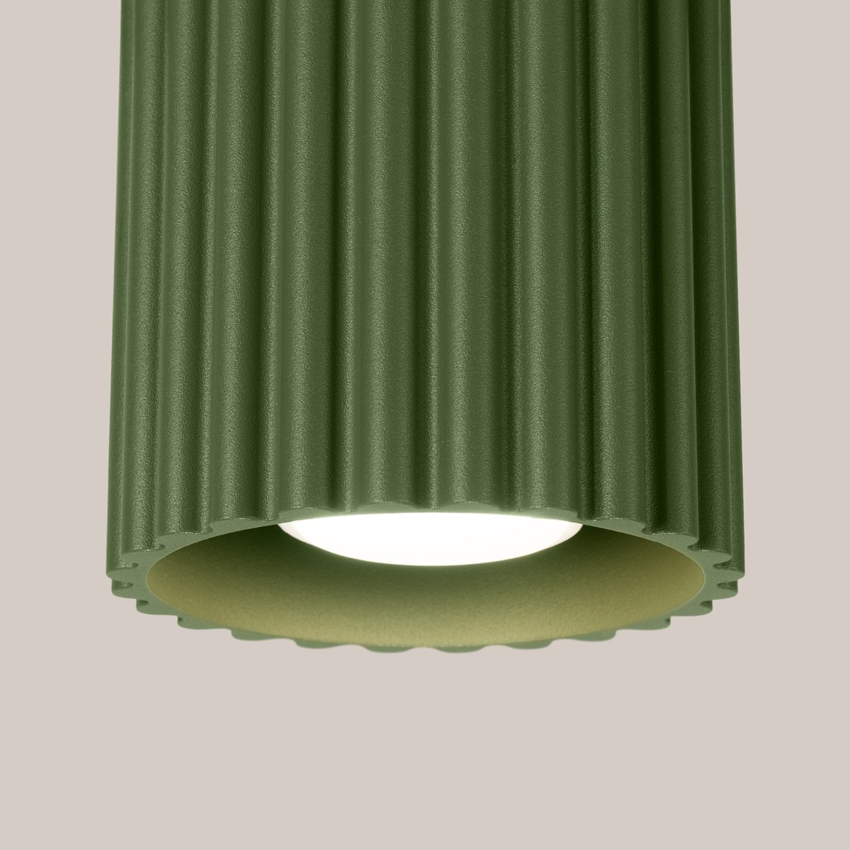 Plafonnier Aluminium Vert Olive GU10 1 Aura vert, EDEN