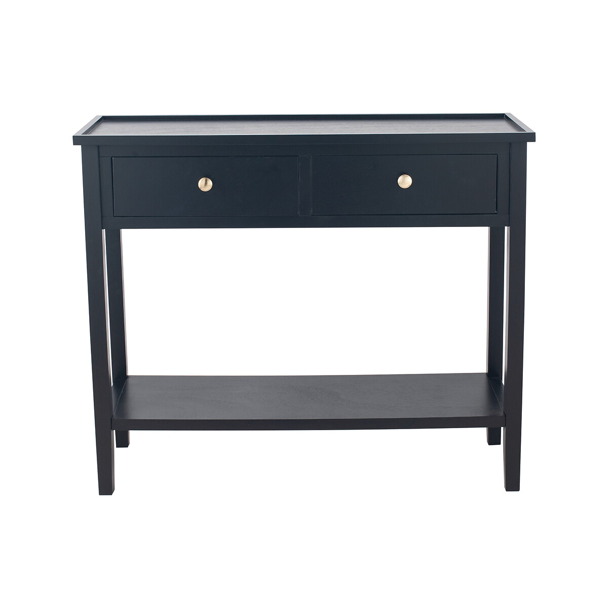 Luxe Pine Wood 2 Drawer Console Table black, SO'HOME
