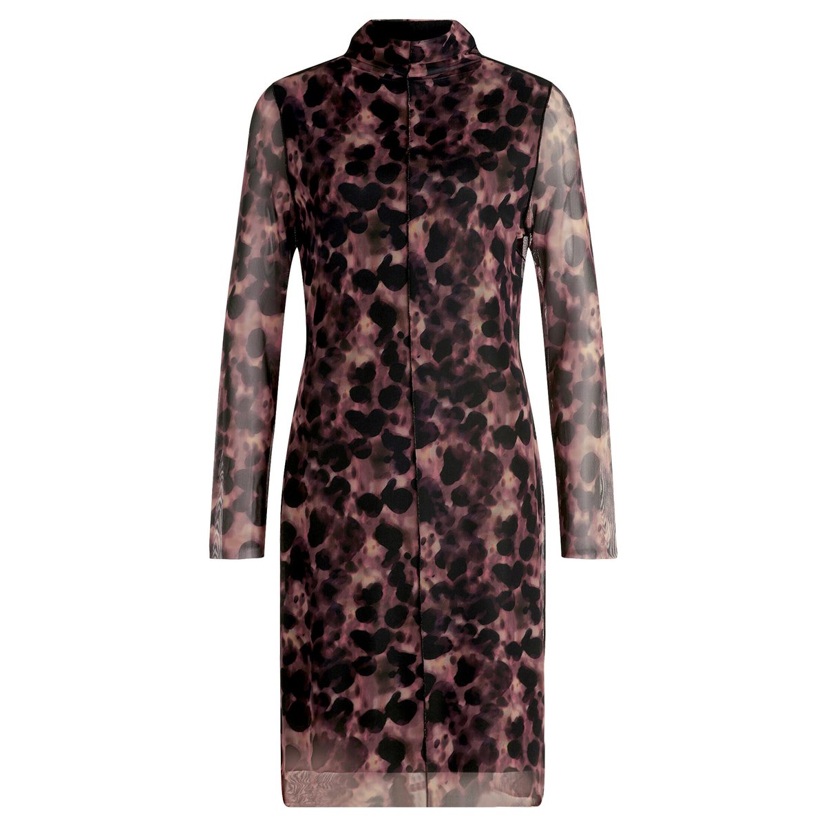 Robe en mesh à col apricot/black, CARTOON