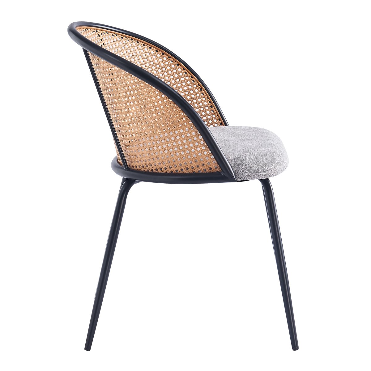 Lot de 2 chaises métal et cannage, KOBE gris, NORDLYS