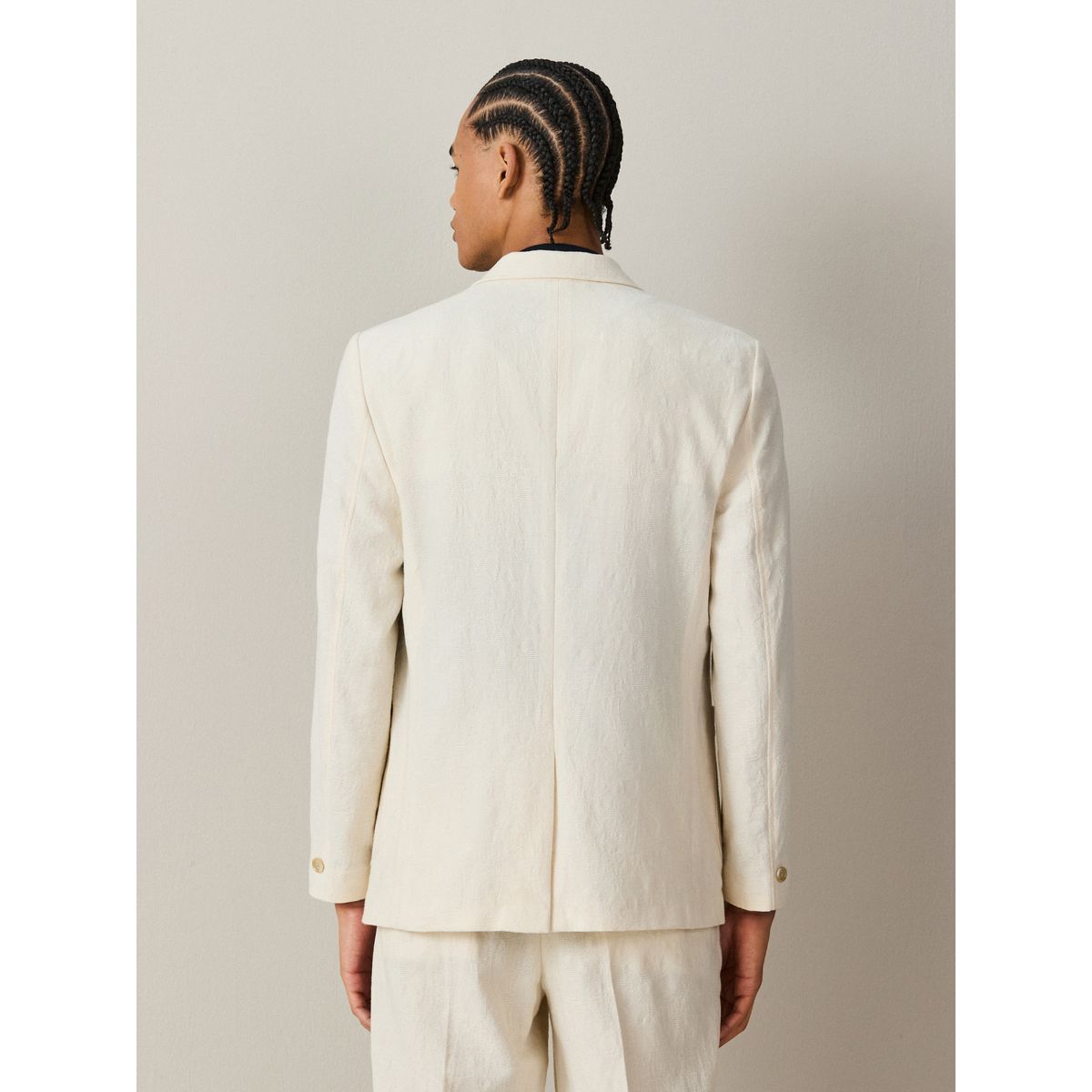 Veste de costume en coton tapisserie écru, NEXT