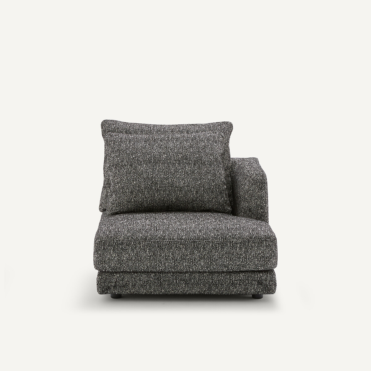 Demi-canapé droit, modulable en bouclette, TIBERIO noir, AM.PM