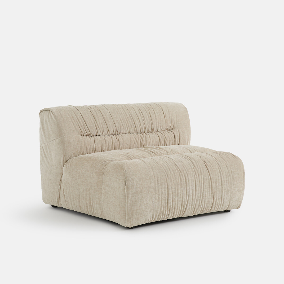 Loungestoel-element voor modulaire bank, in gevlamd chenille, SWEETY beige , LA REDOUTE INTERIEURS