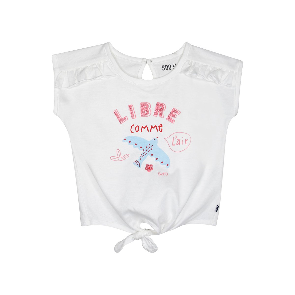 Tee shirt georgina sans manches enfant blanc, SUCRE D'ORGE